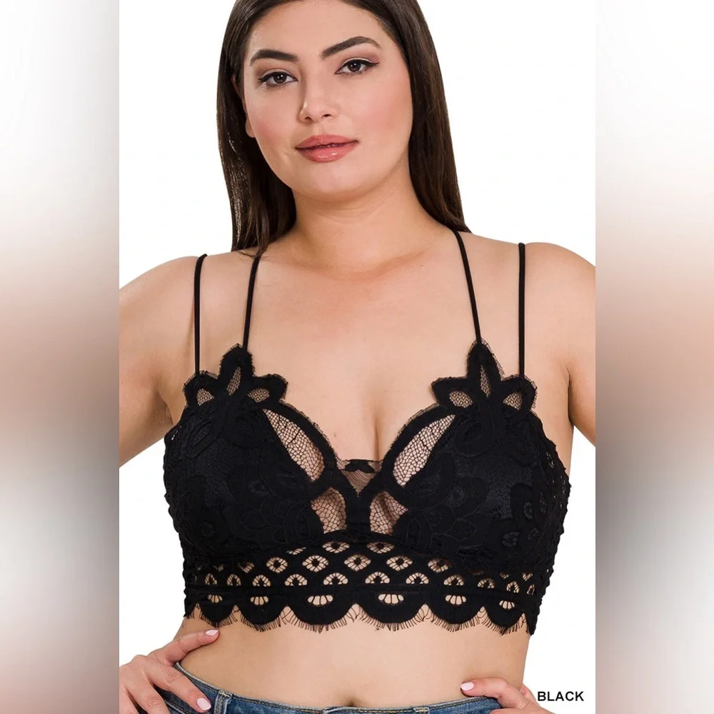 Brand New Plus Crochet Lace Bralette With Bra Pads Various - Picture 13 of 16
